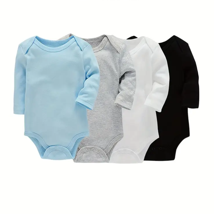 Grey bodysuit Baby Long Sleeve  - MonauMode