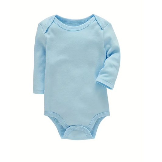 Baby Blue Long Sleeve Bodysuit  - MonauMode