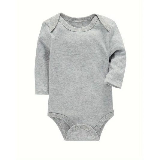Grey bodysuit Baby Long Sleeve  - MonauMode